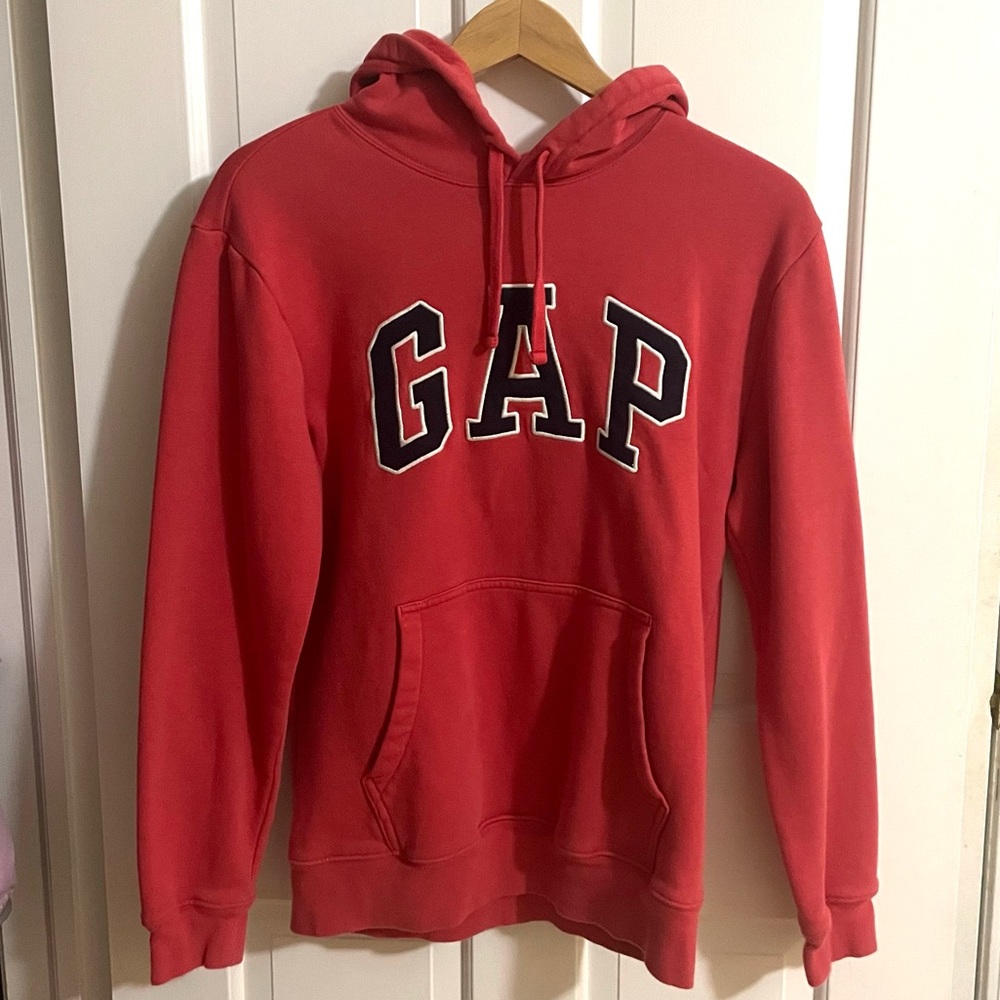 Gap Arch Logo Red Hoodie Sweatshirt Women’s Size Small
